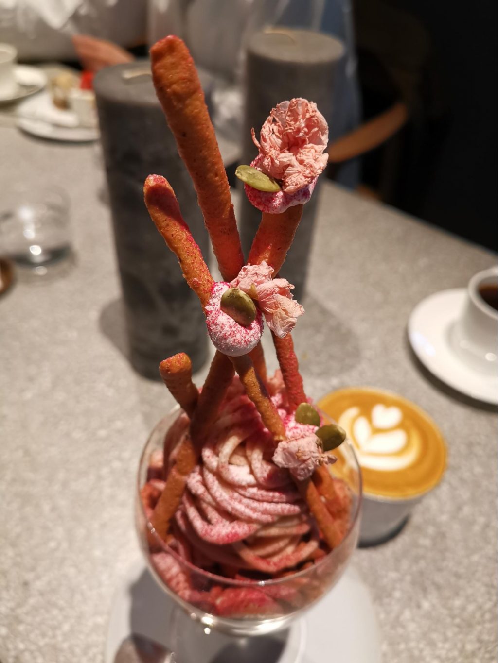 sakura and strawberry parfait - The salty sakura gelato is incredible, although the strawberries themselves are a little underwhelming