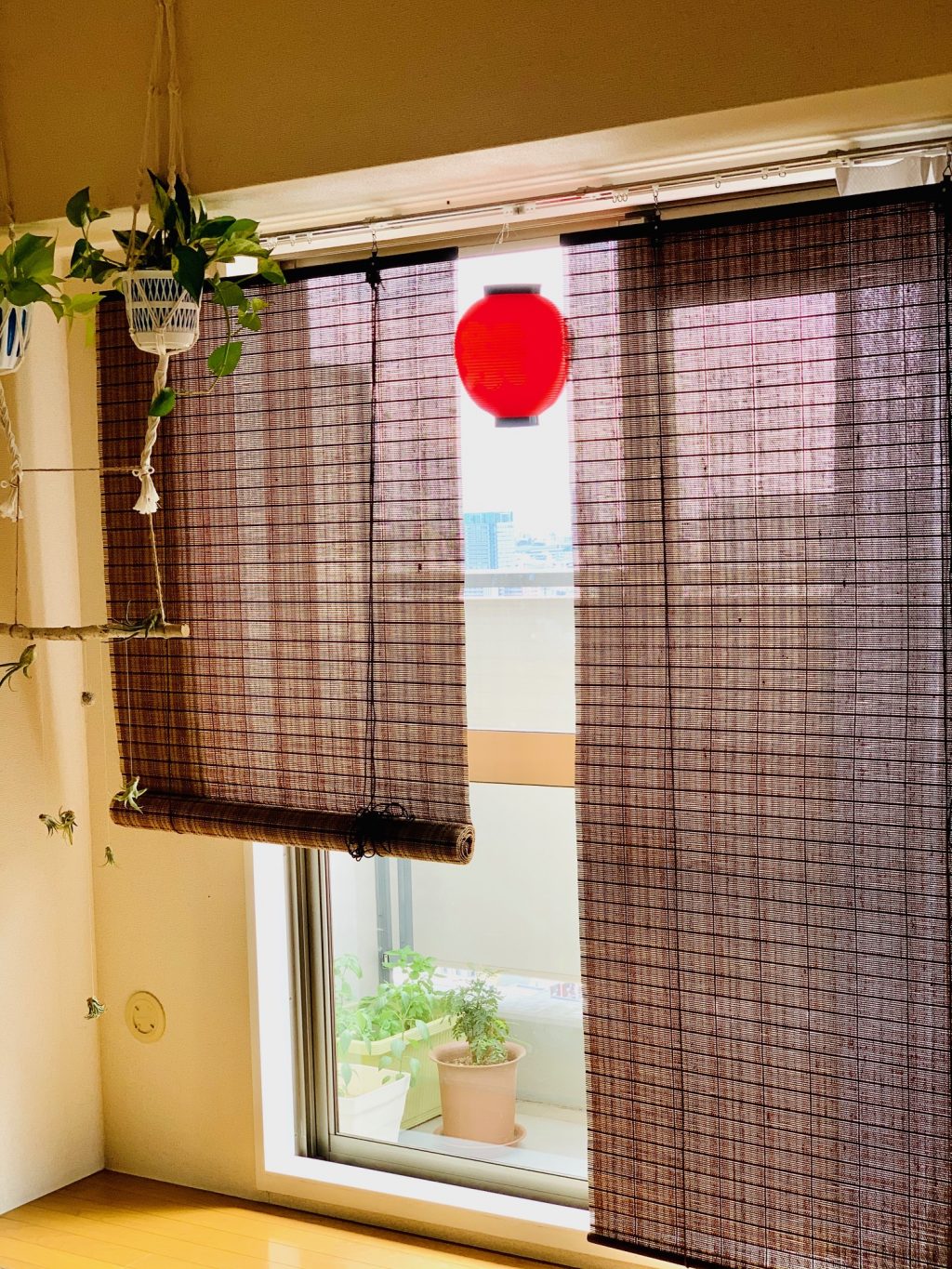 Natsu matsuri festival lantern in the window